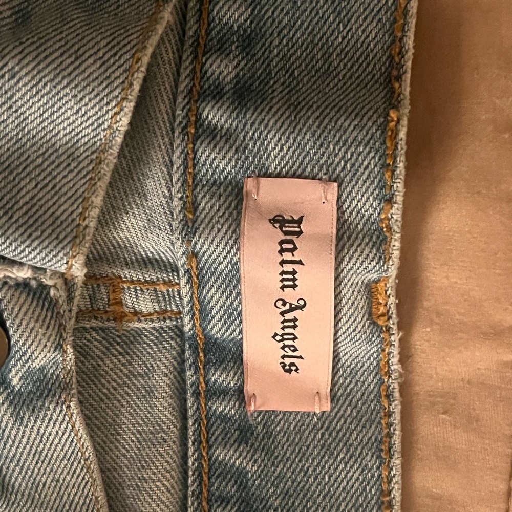 Palm Angels Blue Denim Jeans with Classic Twill Weave